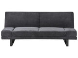 Sofa Bed Black Chenille Upholstery 3 Seater Click Clack Mechanism Adjustable Armrests Beliani