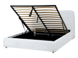 Storage Bed Light Grey Fabric Polyester Fabric EU Double Size 4ft6 Minimalist Modern Design Ottoman Storage Beliani