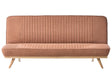 Sofa Bed Golden Brown Fabric Upholstery Metal Legs Wood Finish 2 Seater Tufted Backrest Seat Modern Design Armless Beliani