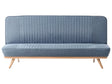 Sofa Bed Blue Fabric Upholstery Metal Legs Wood Finish 2 Seater Tufted Backrest Seat Modern Design Armless Beliani