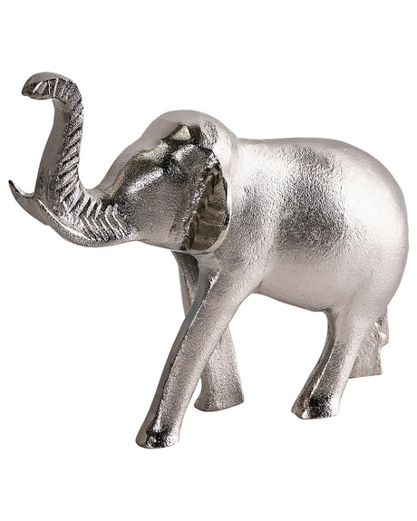Decorative Figurine Silver Metal Animal Ornament Elephant for Displaying Decorative Ornament Beliani