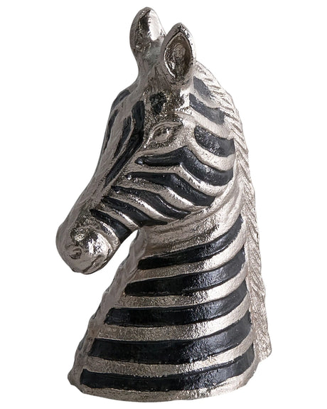 Decorative Figurine Silver Metal Zebra Shape Ornament for Displaying Decorative Ornament Beliani