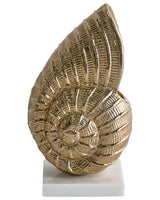 Decorative Figurine Gold Metal Sea Shell Shape Ornament for Displaying Decorative Ornament Beliani