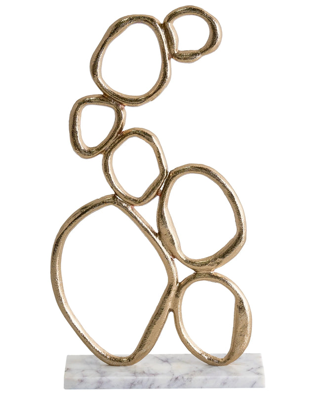 Decorative Figurine Gold Metal Abstract Shape Ornament for Displaying Decorative Ornament Beliani