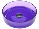 Countertop Wash Basin Purple Solid Surface 360 mm Semi-Transparent Round Bathroom Sink Beliani