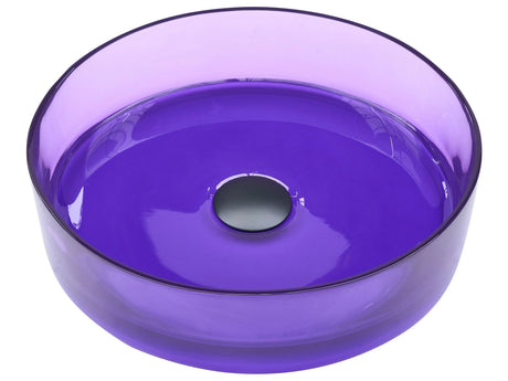 Countertop Wash Basin Purple Solid Surface 360 mm Semi-Transparent Round Bathroom Sink Beliani