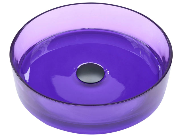 Countertop Wash Basin Purple Solid Surface 360 mm Semi-Transparent Round Bathroom Sink Beliani