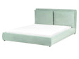 EU King Size Bed Mint Green Velvet 5ft3 Upholstered Frame Cushion Back Cosy Bedroom Modern Beliani