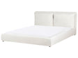 EU Super King Size Waterbed Off-White Velvet 6ft Upholstered Cushion Back Bedroom Modern Style Beliani