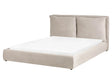 EU King Size Waterbed Taupe Velvet 5ft3 Upholstered Cushion Back Bedroom Modern Style Beliani