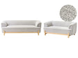 5 Seater Living Room Set Light Grey Polyester Upholstery Wooden Legs 2 Seater and 3 Seater Sofa Living Room Modern Style Beliani