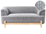 2 Seater Sofa Dark Grey Polyester Upholstery Wooden Legs Living Room Modern Style Beliani