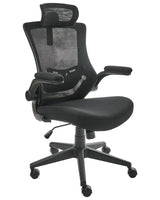 Professional Office Chair Mesh Upholstery Black Adjustable Headrest and Armrests Pneumatic Seat Swivel Base Beliani