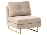 Single Sofa Bed Light Brown Fabric Chair Bed for 1 Person Fold Out Sleeper Armchair Beliani
