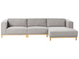 Left-Hand Corner Sofa Grey Fabric Upholstery Wooden Legs 5 Seater Thickly Padded Modern Style Living Room Furniture Beliani