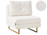 Single Sofa Bed Off White Boucle Chair Bed for 1 Person Fold Out Sleeper Armchair Beliani