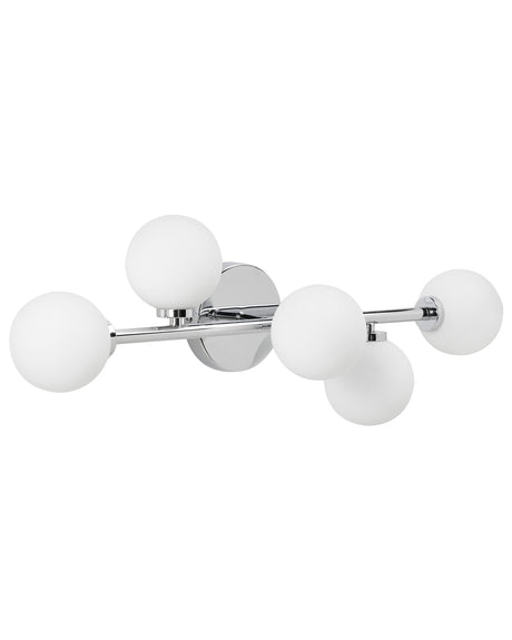 Wall Lamp Silver 5 Lights Metal Iron LED Light Double Modern Lighting Living Room Dining Room Bedroom Beliani