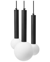 Pendant Lamp Black Metal Iron Glass Hanging Light Modern Lighting Living Room Dining Room Bedroom Beliani