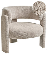 Cosy Armchair Light Beige Polyester Chenille Upholstery Modern Comfy Seat Curved Backrest Scandinavian Beliani