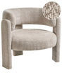 Cosy Armchair Light Beige Polyester Chenille Upholstery Modern Comfy Seat Curved Backrest Scandinavian Beliani