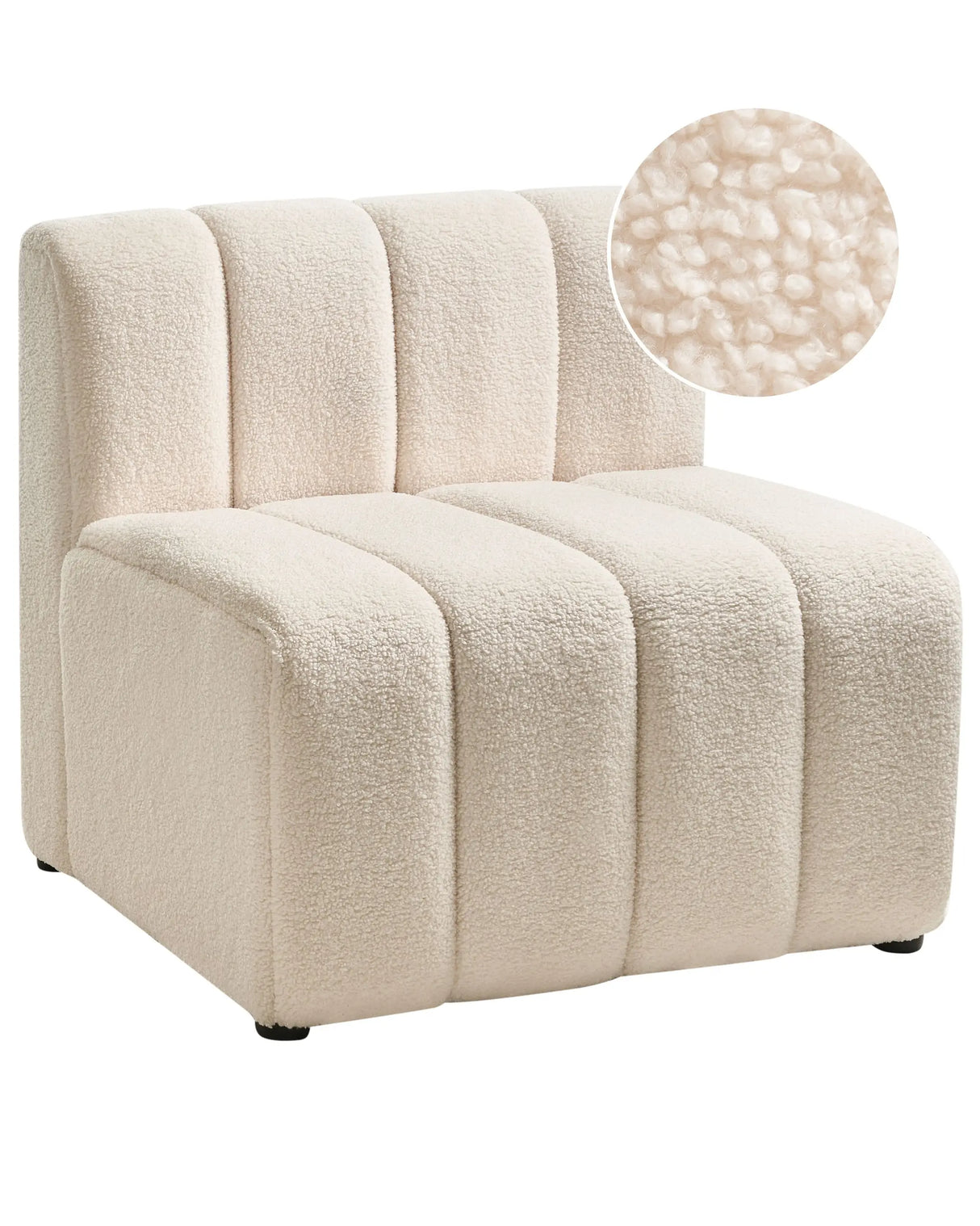 Cosy Armchair Light Beige Boucle Upholster Thickly Soft Seat Modern Living Room Beliani