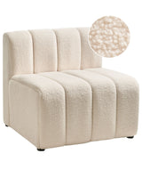 Cosy Armchair Light Beige Boucle Upholster Thickly Soft Seat Modern Living Room Beliani
