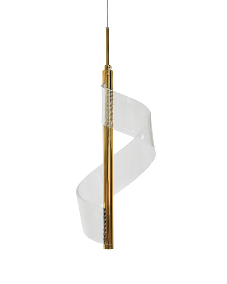 Pendant Lamp Gold Metal Iron Hanging Light Spiral Modern Lighting Living Room Dining Room Bedroom Beliani