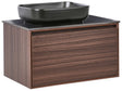 Wall Mounted Vanity Unit with Basin Dark Brown Engineered Wood Bathroom Cabinet Storage Ceramic Sink 80 cm Modern Design Beliani