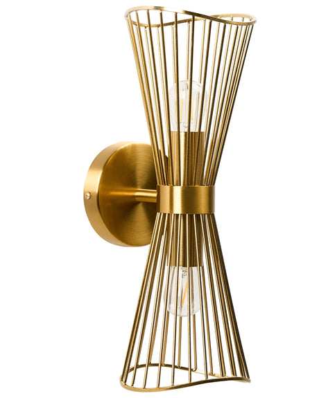 Wall Lamp Gold Metal Iron LED Light Double Modern Lighting Living Room Dining Room Bedroom Beliani