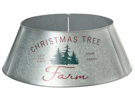 Christmas Tree Collar Silver Metal Iron Modern Round Home Accessories Cover for Trunk Xmas Beliani