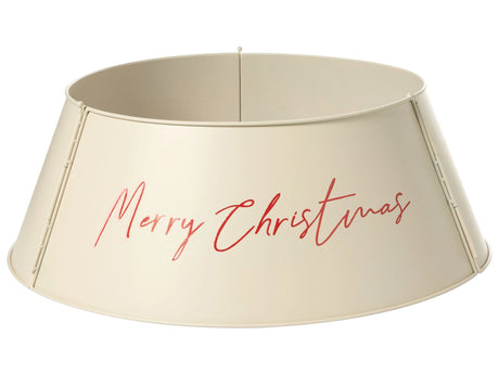 Christmas Tree Collar Beige Metal Iron Modern Round Home Accessories Cover for Trunk Xmas Beliani