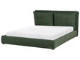 EU King Size Bed Dark Green Fabric 5ft3 Upholstered Frame Cushion Back Cosy Bedroom Modern Beliani