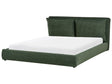 EU Super King Size Bed Dark Green Fabric 6ft Upholstered Frame Cushion Back Cosy Bedroom Modern Beliani