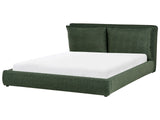 EU Super King Size Bed Dark Green Fabric 6ft Upholstered Frame Cushion Back Cosy Bedroom Modern Beliani