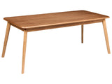 Dining Table Dark Oak Wood Veneer MDF Elm Wood Legs 200 x 90 cm Rectangular Veneered Top Traditional Style Dining Room Beliani
