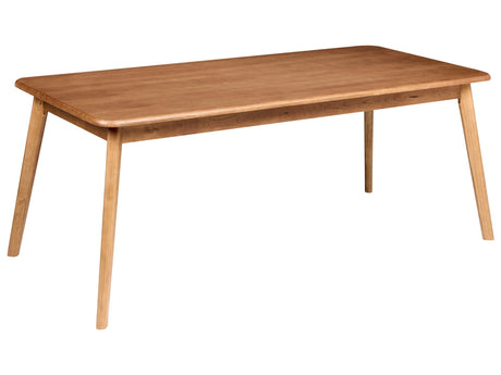 Dining Table Dark Oak Wood Veneer MDF Elm Wood Legs 200 x 90 cm Rectangular Veneered Top Traditional Style Dining Room Beliani