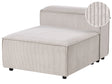 1 Seat Section Taupe Corduroy Upholstered Modular Sofa Element Chair Seat Black Legs Modern Style Beliani
