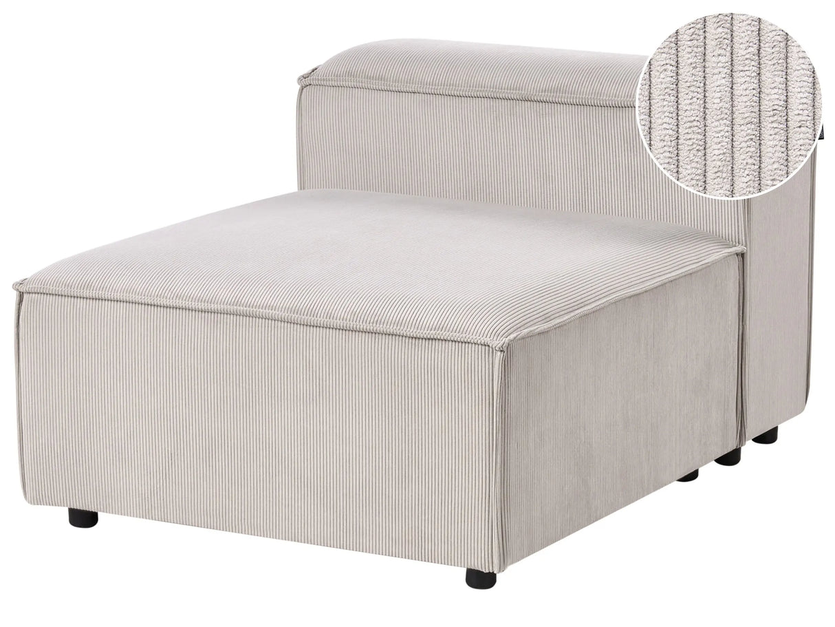 1 Seat Section Taupe Corduroy Upholstered Modular Sofa Element Chair Seat Black Legs Modern Style Beliani