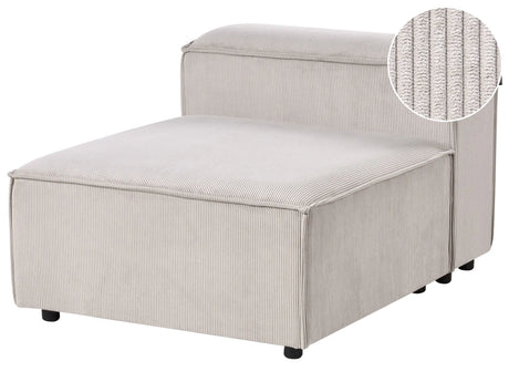 1 Seat Section Taupe Corduroy Upholstered Modular Sofa Element Chair Seat Black Legs Modern Style Beliani