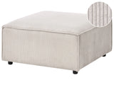 Ottoman Taupe Corduroy Upholstered Modular Sofa Element Square Footstool Black Legs Modern Style Beliani