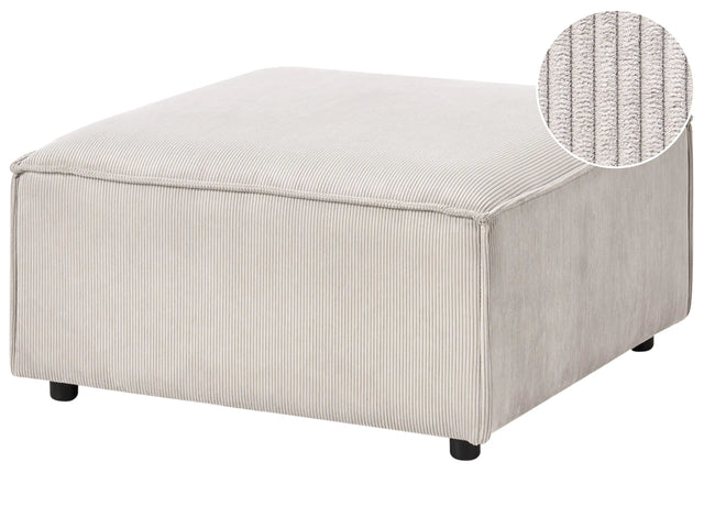 Ottoman Taupe Corduroy Upholstered Modular Sofa Element Square Footstool Black Legs Modern Style Beliani