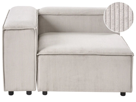 Right Hand Corner Section Taupe Cord 1-Seat Sofa Module Modern Single-Seat Black Legs Living Room Beliani