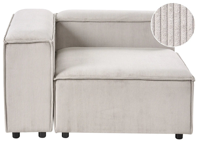 Right Hand Corner Section Taupe Cord 1-Seat Sofa Module Modern Single-Seat Black Legs Living Room Beliani