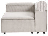 Left Hand Corner Section Taupe Corduroy 1-Seat Sofa Module Modern Single-Seat Black Legs Living Room Beliani