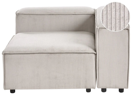Left Hand Corner Section Taupe Corduroy 1-Seat Sofa Module Modern Single-Seat Black Legs Living Room Beliani