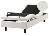 Electric Bed Off-White Boucle EU Small Single 2ft6 Remote Control Adjustable without Headboard Beliani
