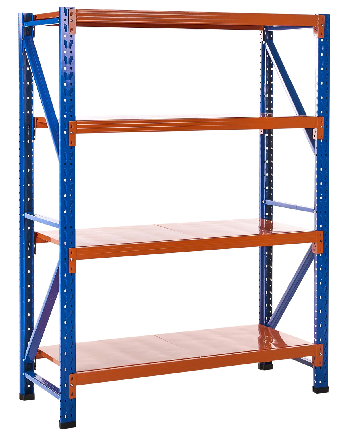 Shelf Metal Orange and Blue Outdoor Indoor Garden Garage Modern Design 4 Shelves Freestanding Garden Storage Beliani