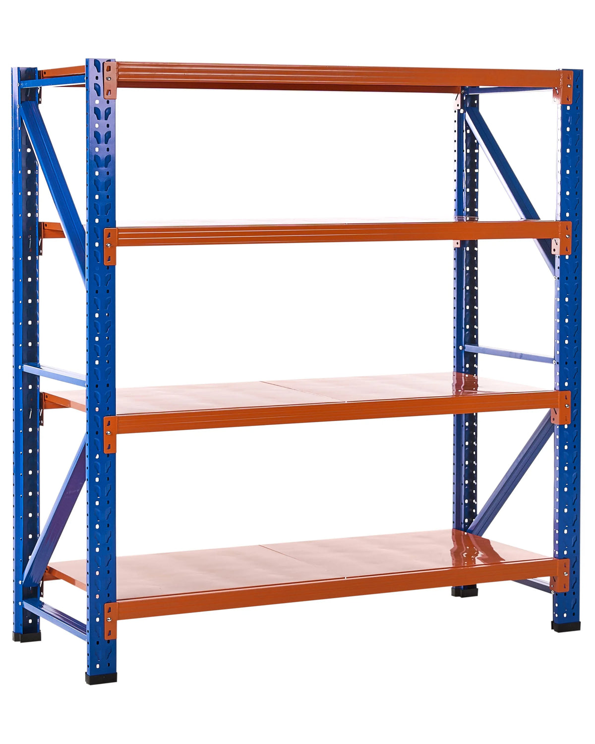 Shelf Metal Orange and Blue Outdoor Indoor Garden Garage Modern Design 4 Shelves Freestanding Garden Storage Beliani