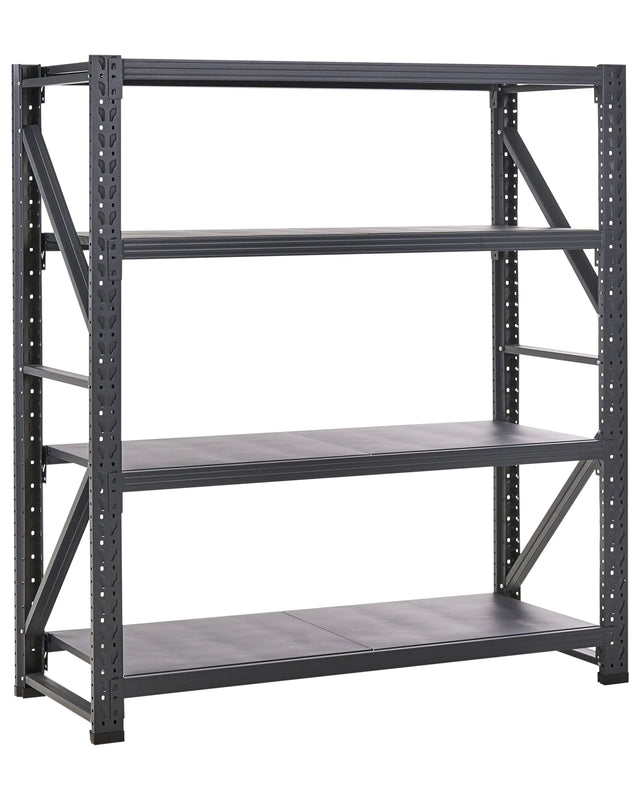 Shelf Metal Black Outdoor Indoor Garden Garage Modern Design 4 Shelves Freestanding Garden Storage Beliani