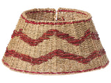 Christmas Tree Collar Natural with Red Seagrass  51cm Handmade Round Accessories Beliani